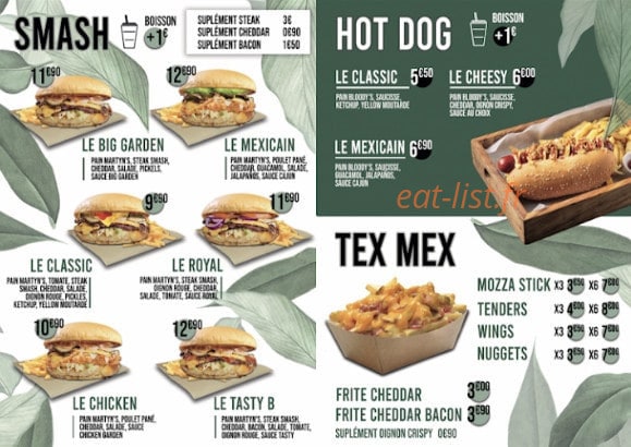Le Garden Food — carte page 2