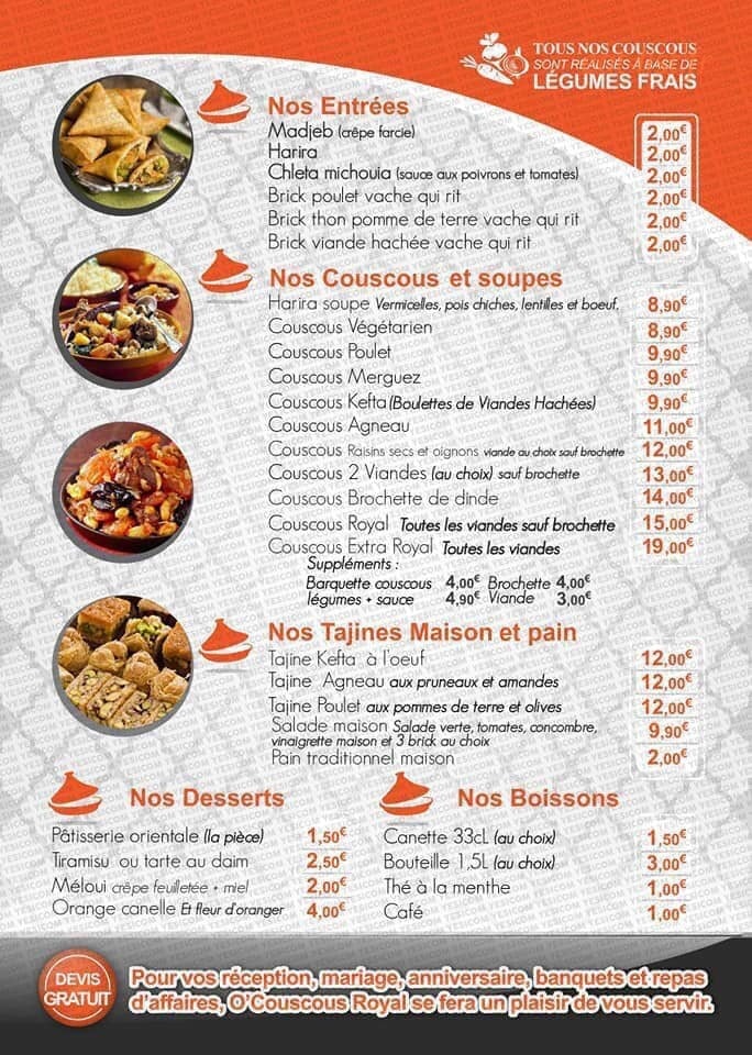 O Couscous Royal A Crepy En Valois Menu Et Photos