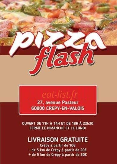 Pizza Flash — carte page 1