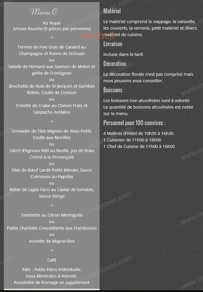 J.C.D Traiteur — carte page 5