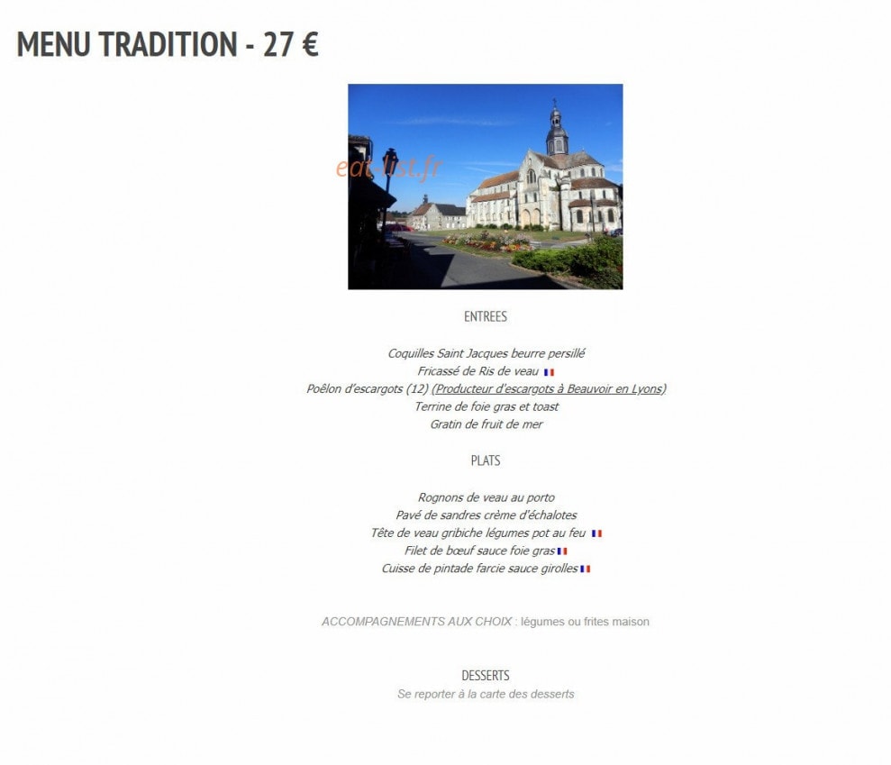 Auberge de l'Abbaye — carte page 3