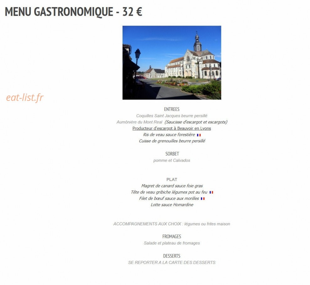 Auberge de l'Abbaye — carte page 4