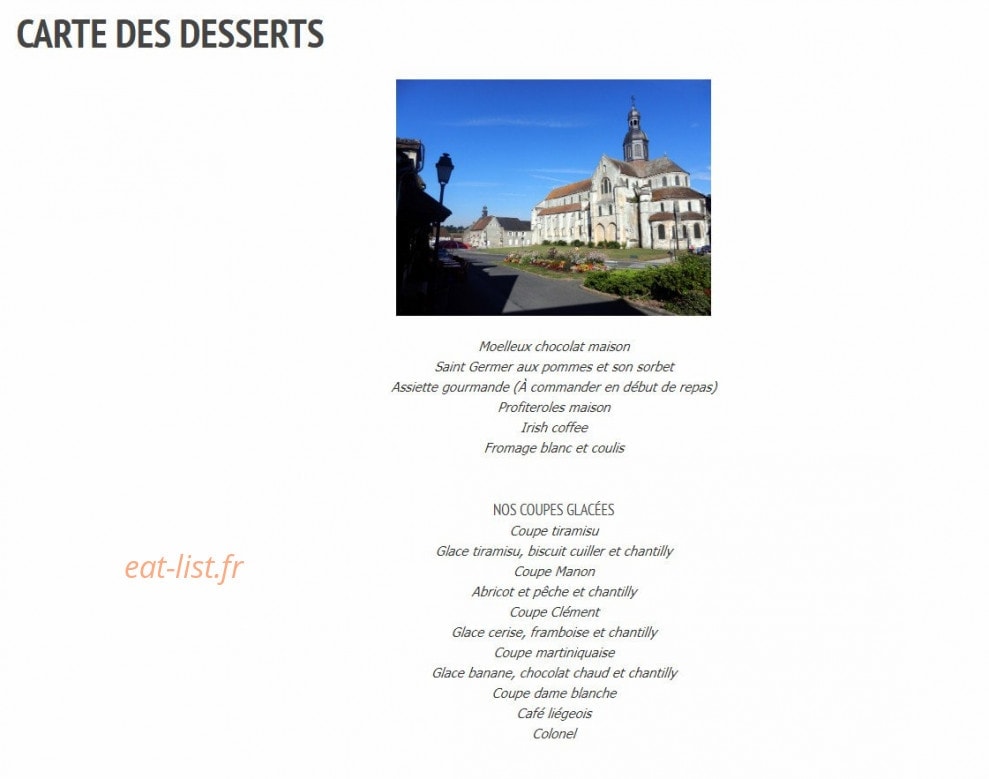 Auberge de l'Abbaye — carte page 7