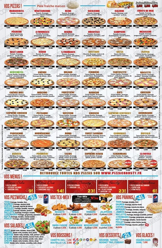 Pizza crousty — carte page 2