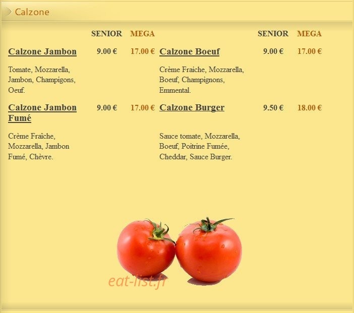 Carte et menu de Pizza Lusitalia à Villers Saint Paul — Les Poissons