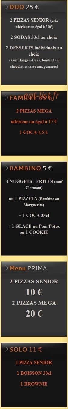 Carte et menu de Pizza Lusitalia à Villers Saint Paul — Les Menus