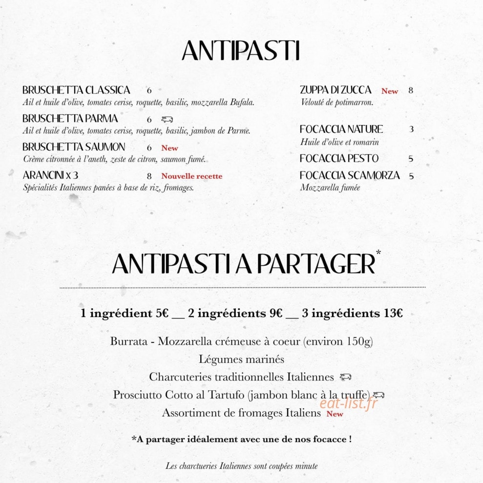 Le Comptoir Italien — carte page 2