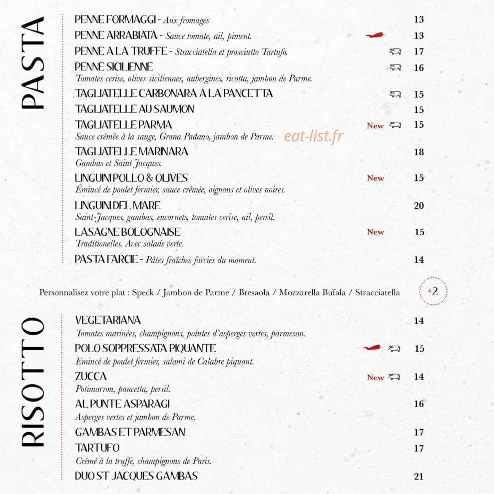 Le Comptoir Italien — carte page 5