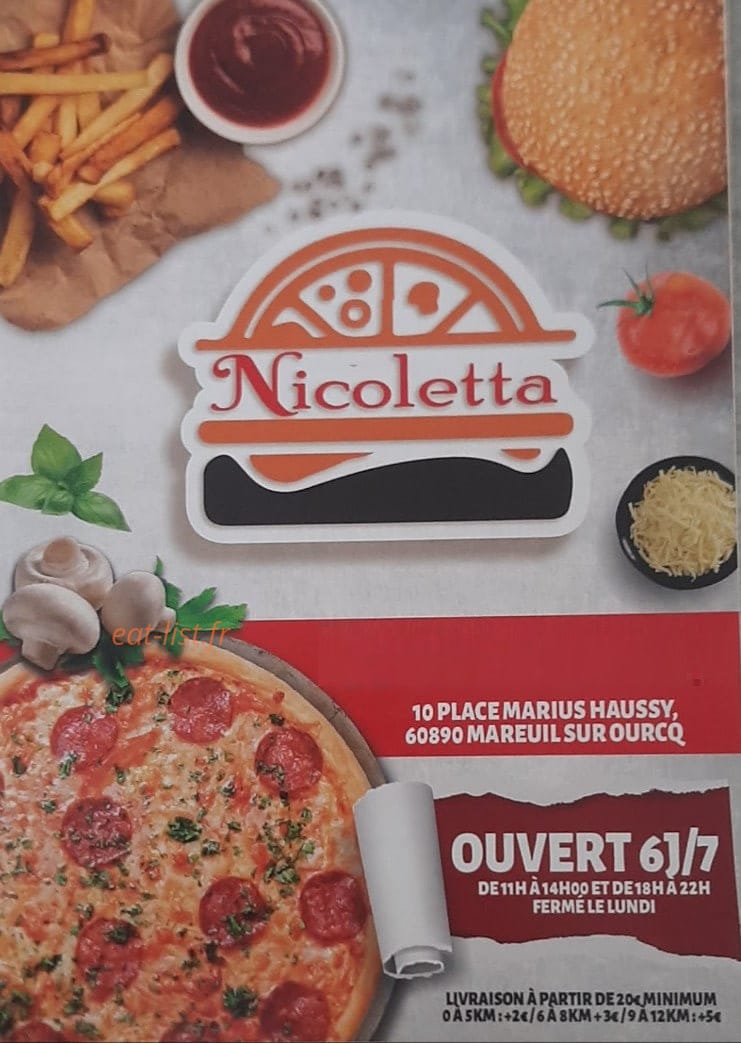 Pizzeria nicoletta — carte page 1