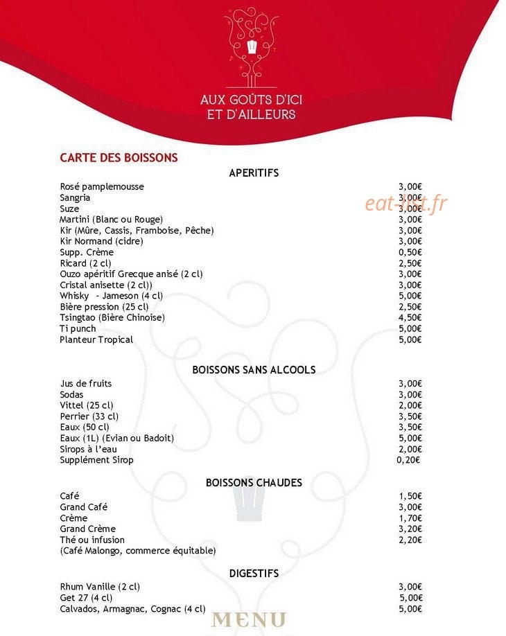 Aux goûts d'ici et d'ailleurs — carte page 2