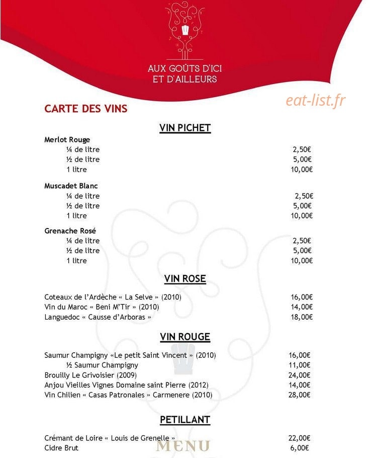 Aux goûts d'ici et d'ailleurs — carte page 3