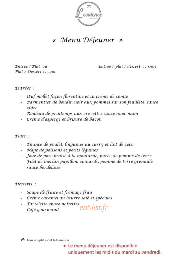 L’évidence — carte page 1