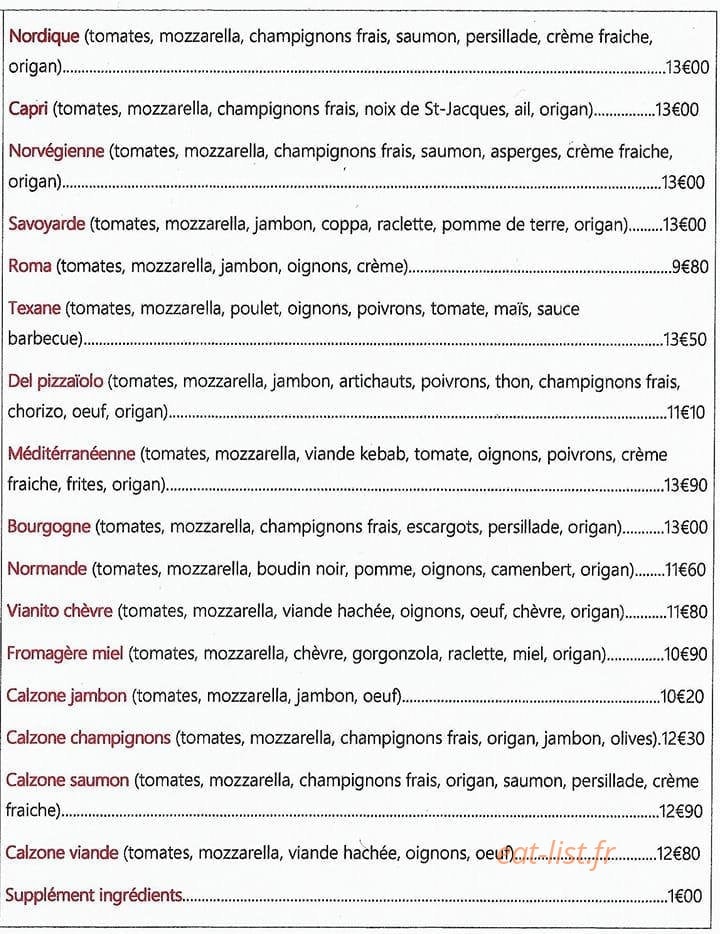 Pizzeria Napoli — carte page 3