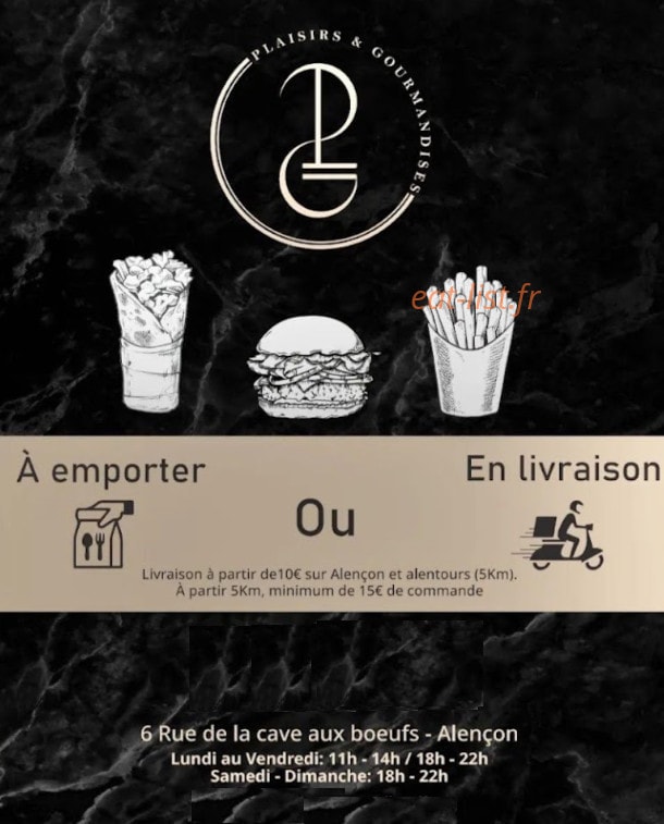 Plaisirs & Gourmandises — carte page 1