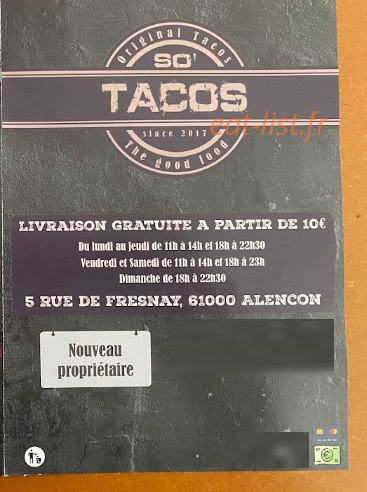 So Tacos — carte page 1