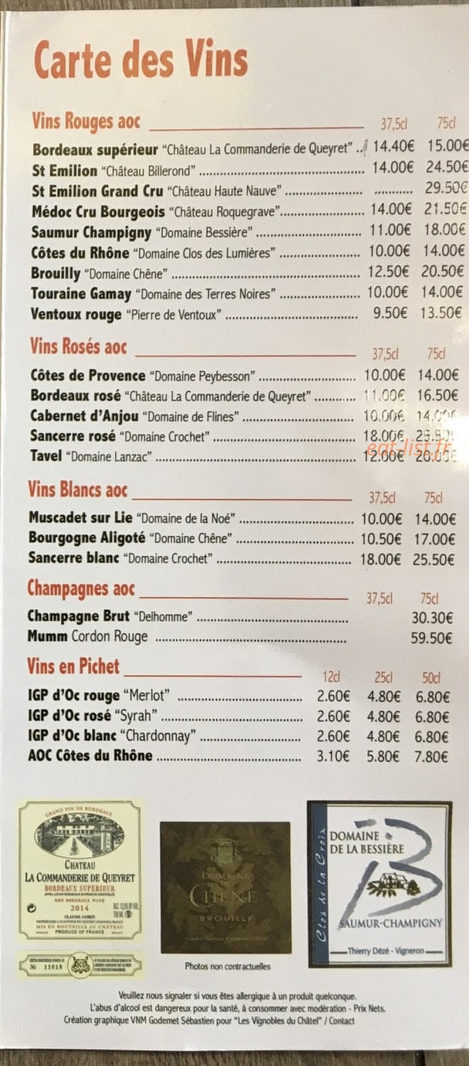 Steak House — carte page 3