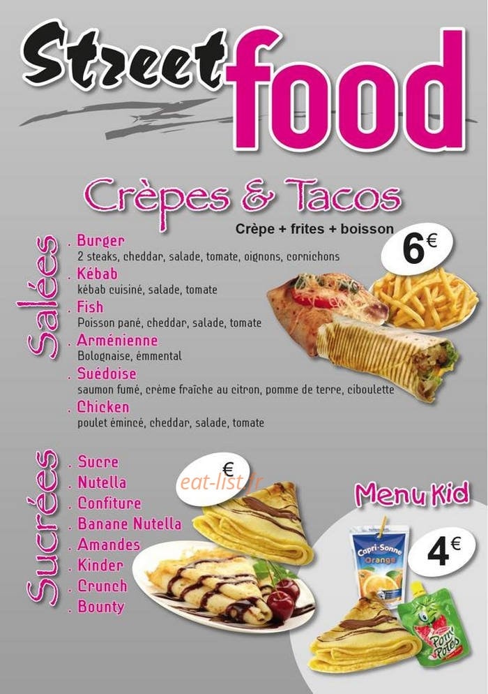 StreetFood — carte page 1