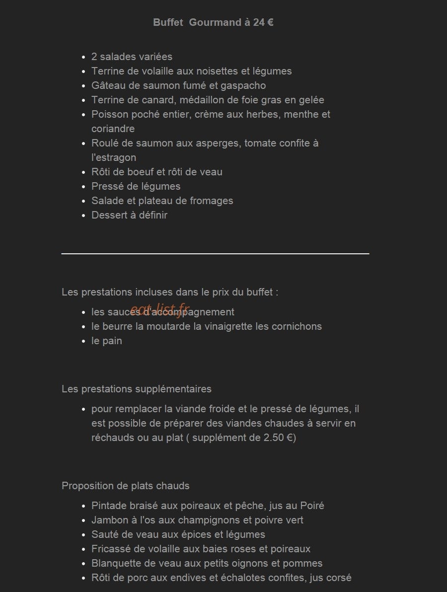 Auberge des Vieilles Pierres — carte page 7