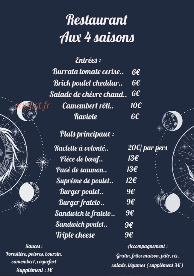 Aux 4 Saisons — carte page 2