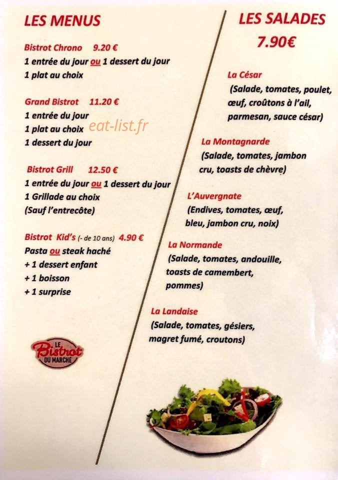 Le bistrot du marché — carte page 3