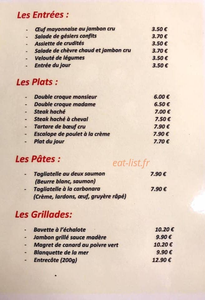 Le bistrot du marché — carte page 2