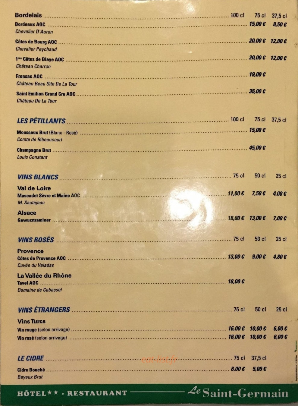 Le Saint Germain — carte page 8