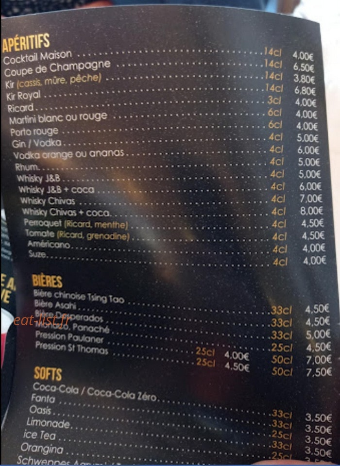 O'ciel Buffet — carte page 2