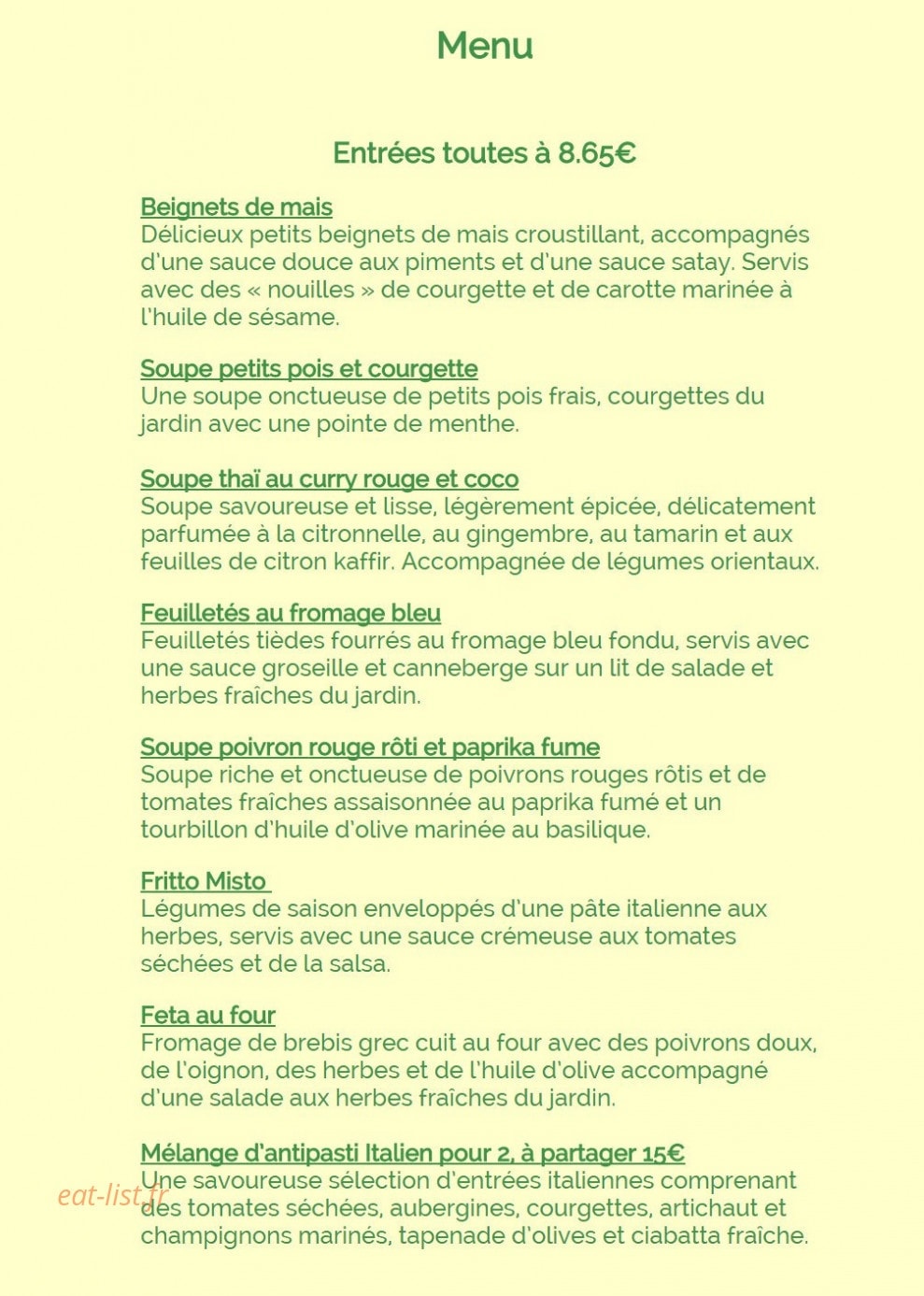 La maison du vert — carte page 1