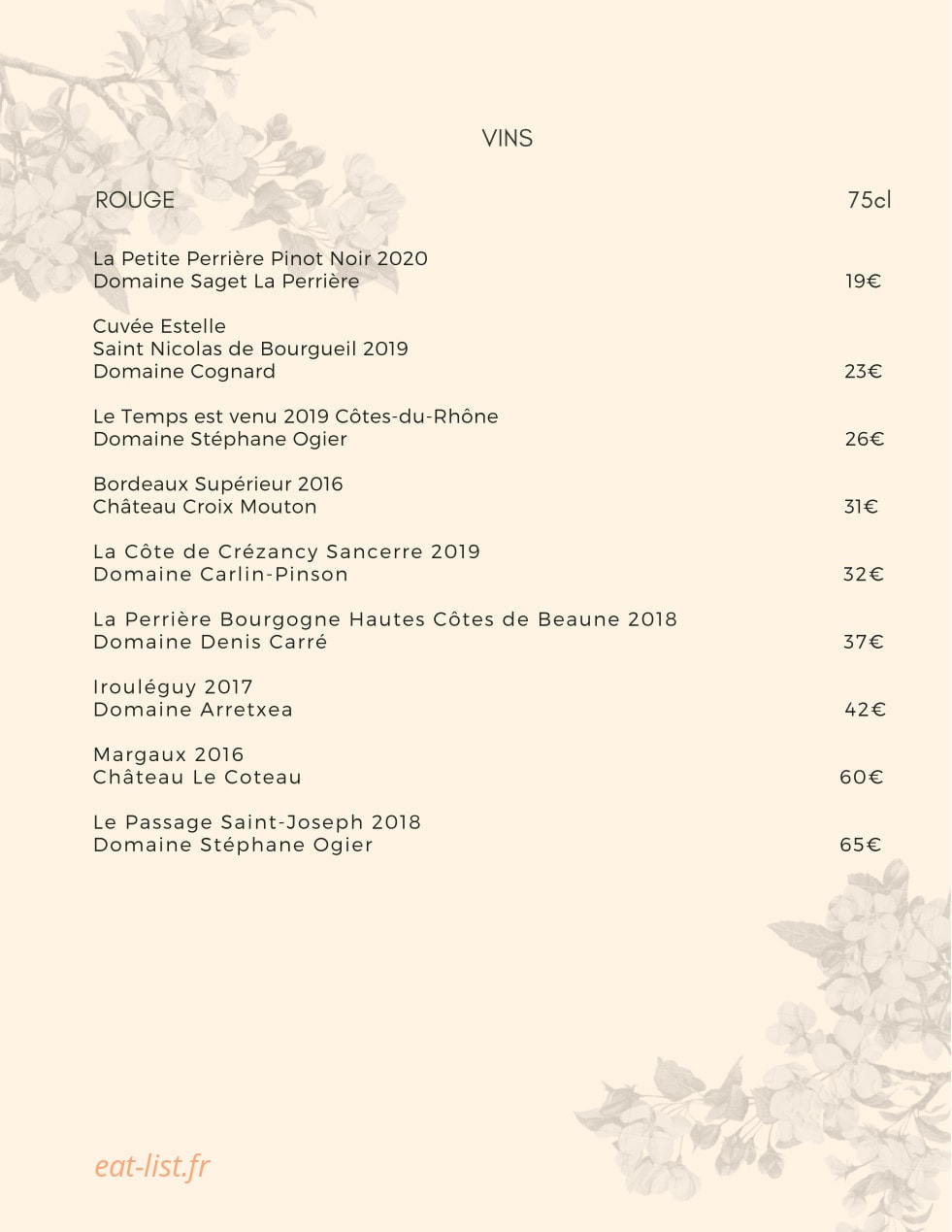 Le Relais d'Horbé — carte page 3
