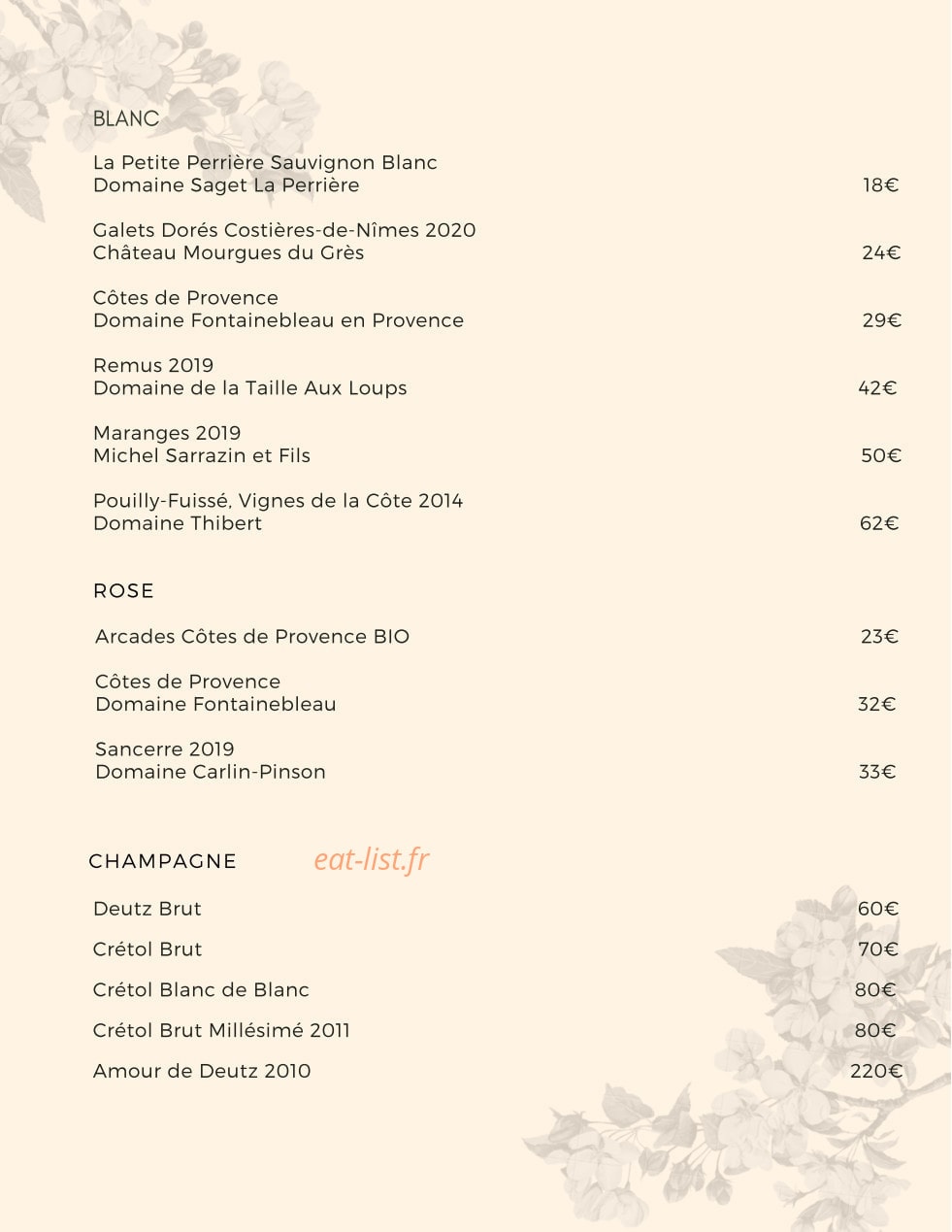Le Relais d'Horbé — carte page 4