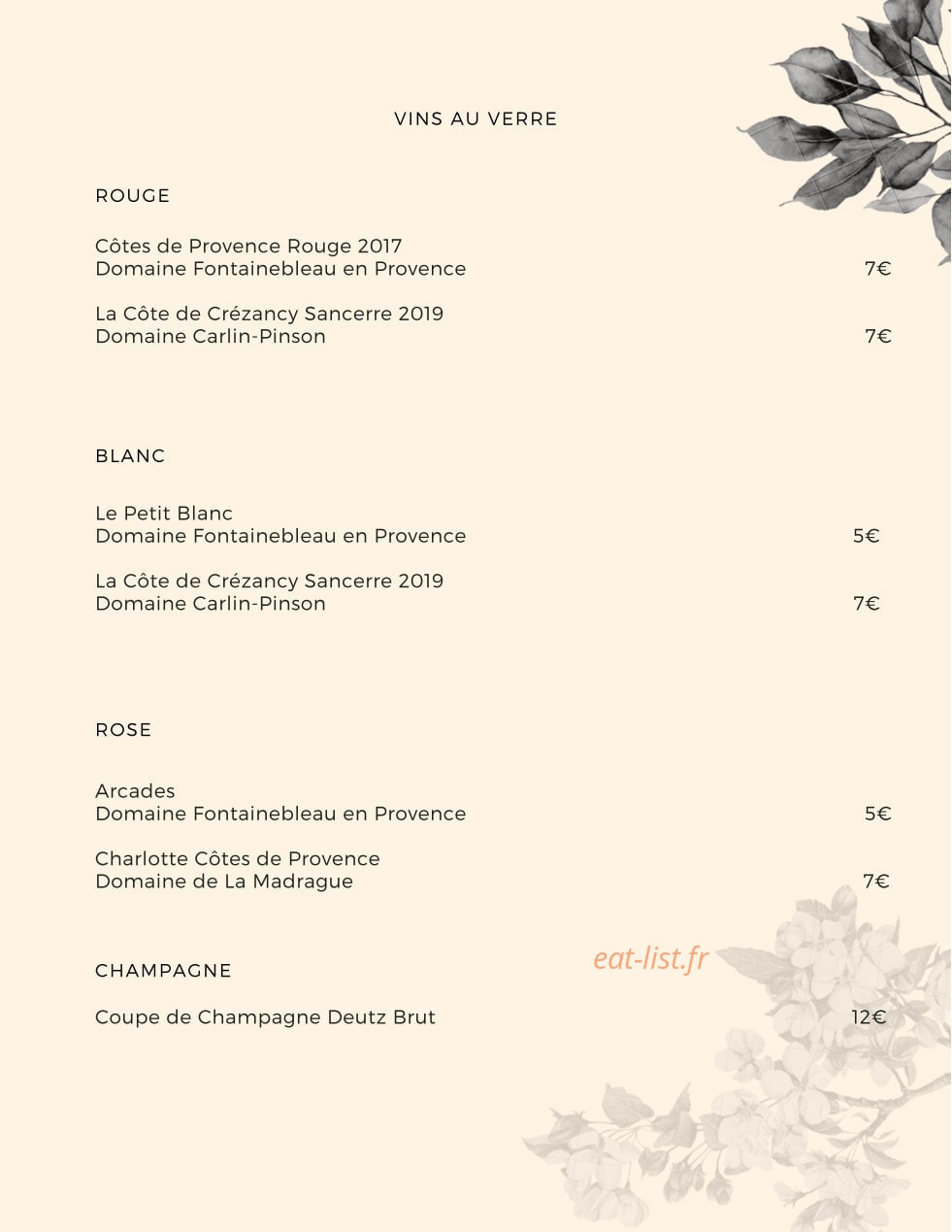 Le Relais d'Horbé — carte page 6