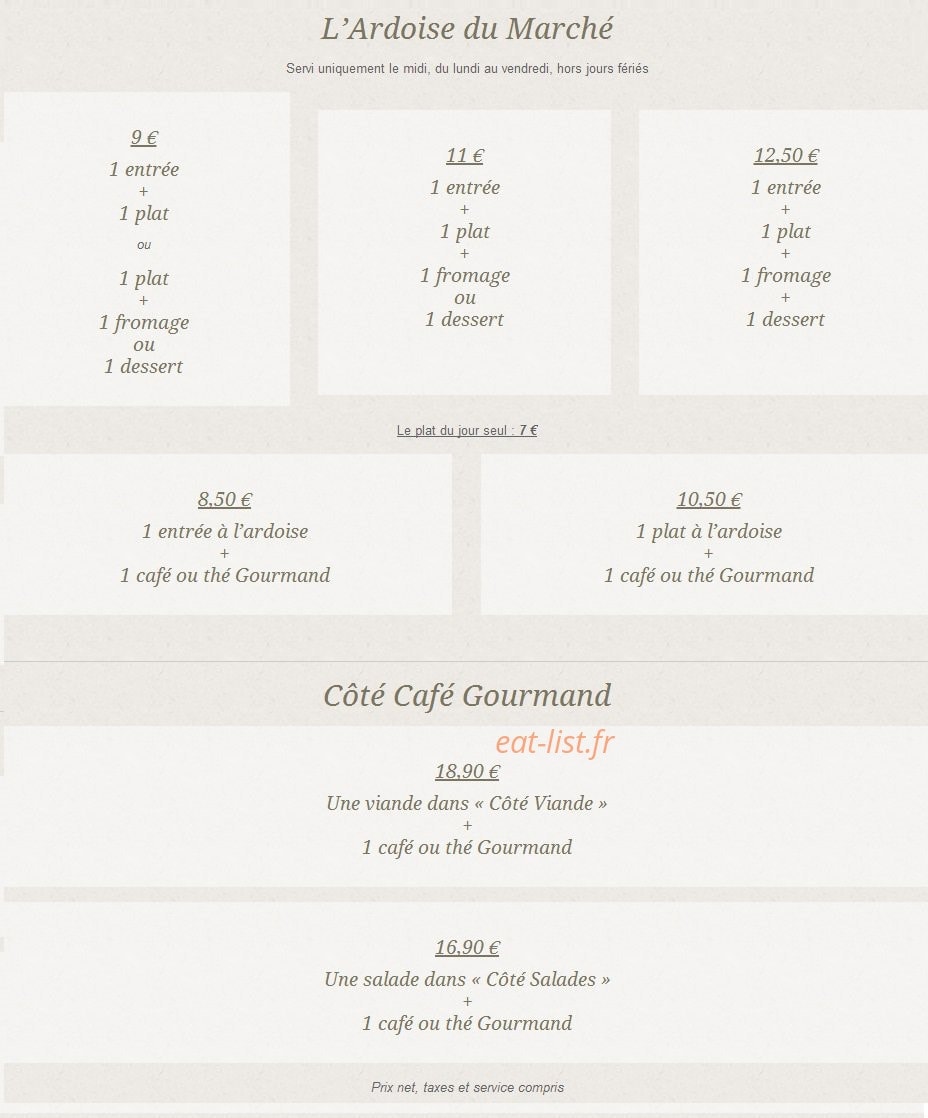 À la Dînette Gourmande — carte page 6