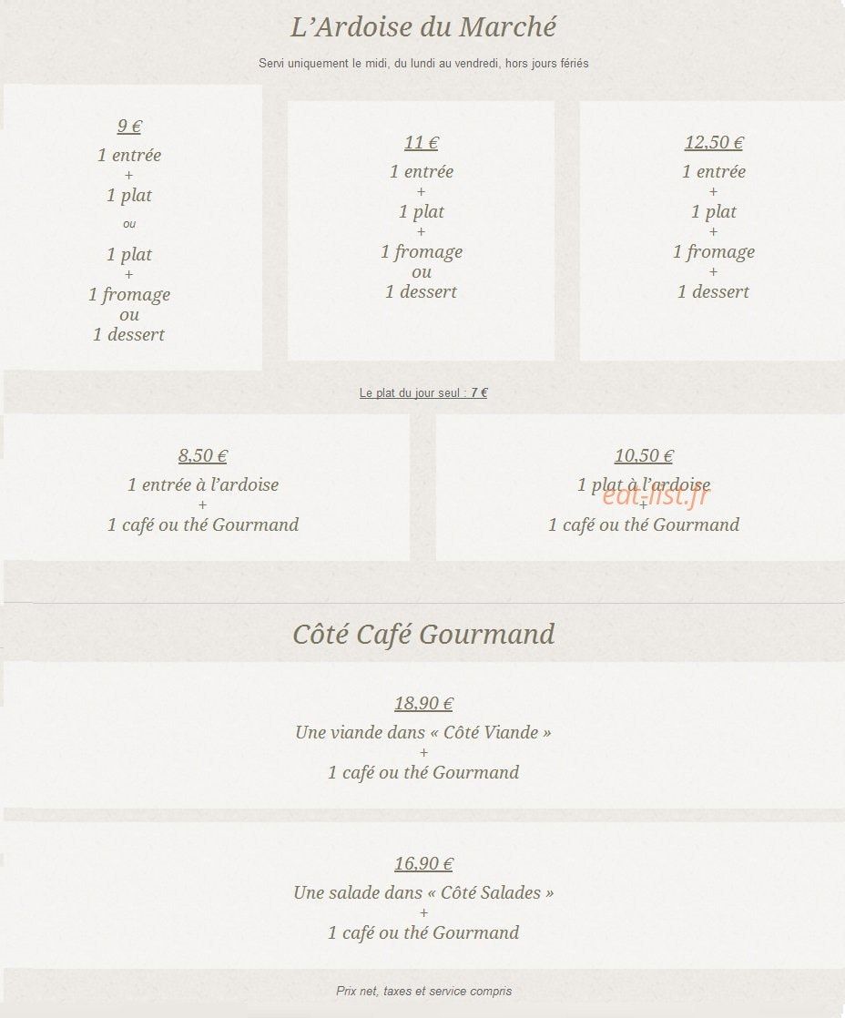À la Dînette Gourmande — carte page 8