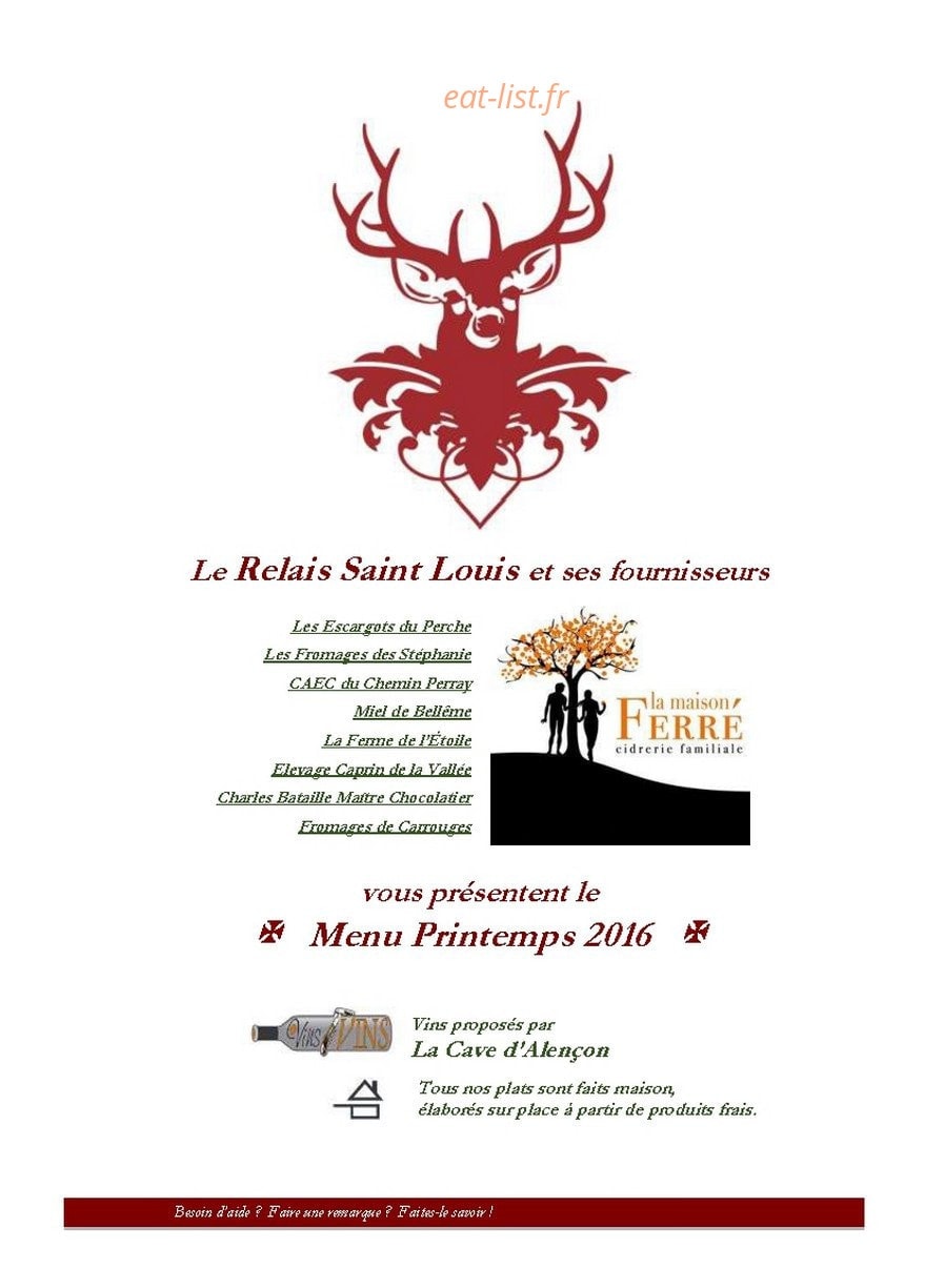 Relais Saint Louis — carte page 1