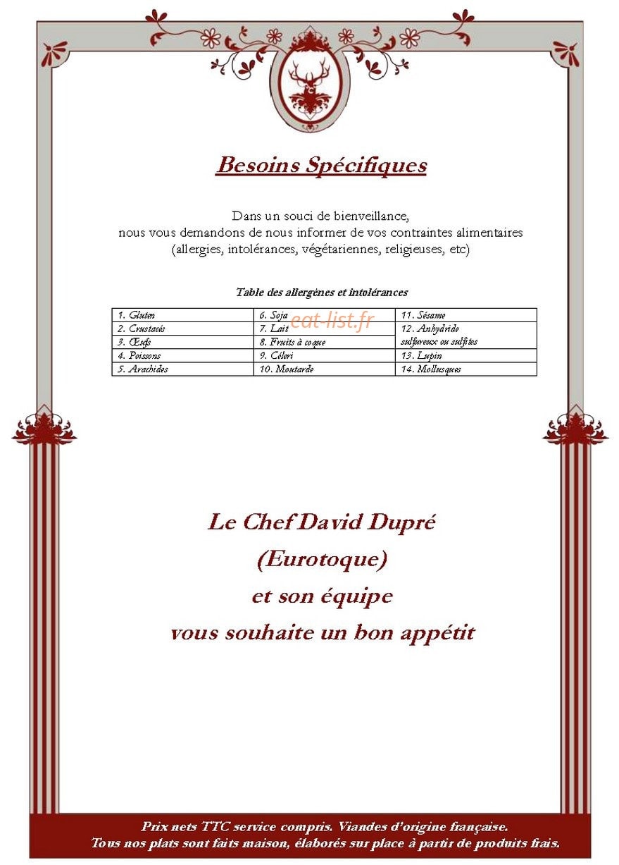 Relais Saint Louis — carte page 9