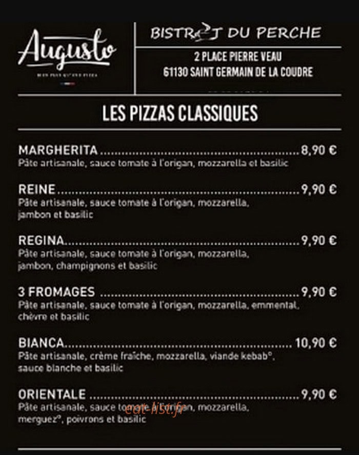Bistrot du Perche — carte page 1