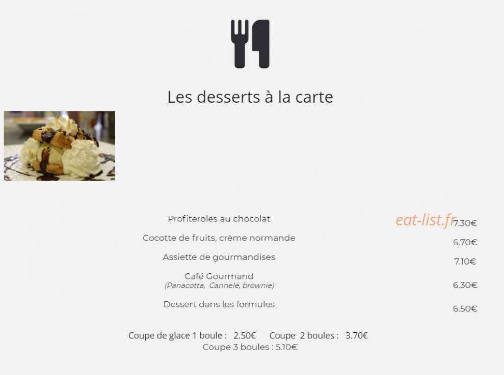 Bistrot Gourmand — carte page 8