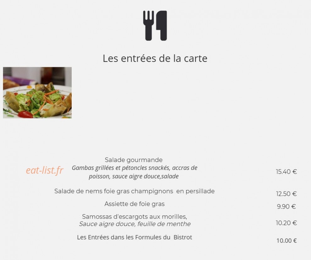 Bistrot Gourmand — carte page 5