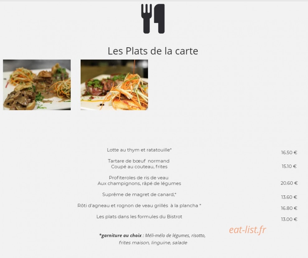 Bistrot Gourmand — carte page 6