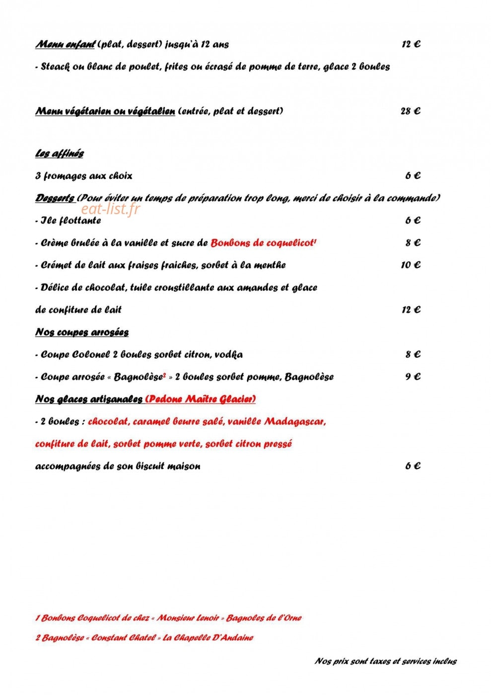 La Belle Epoque — carte page 6
