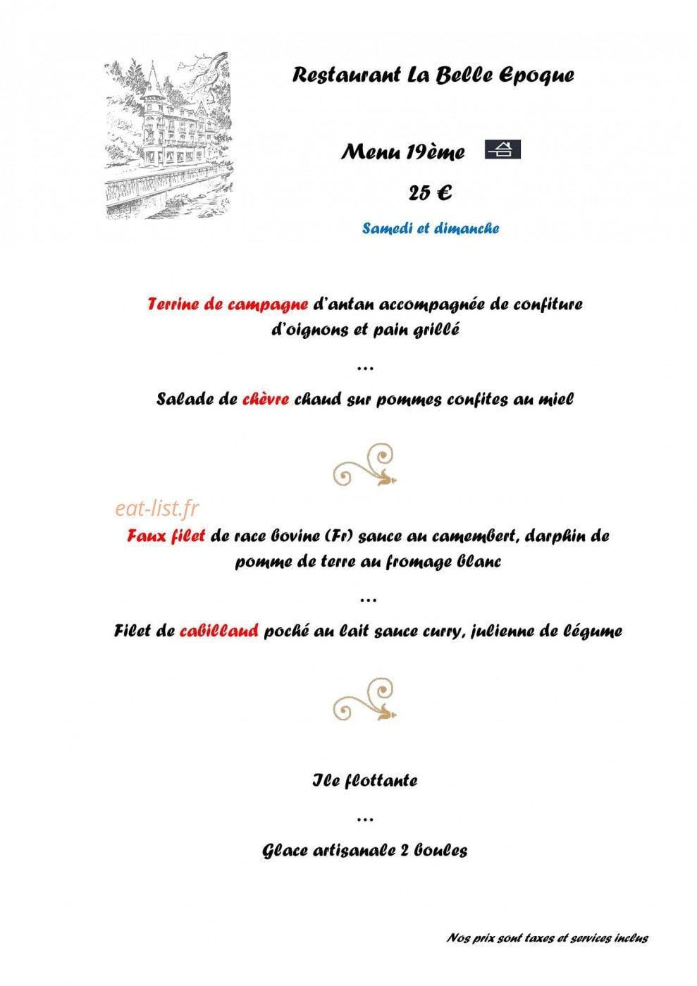 La Belle Epoque — carte page 3