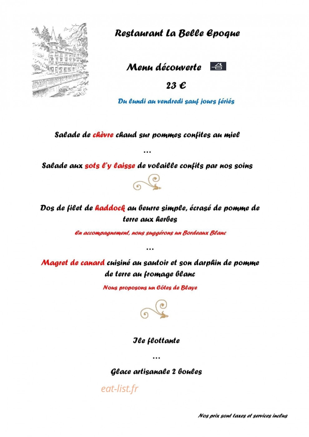 La Belle Epoque — carte page 4