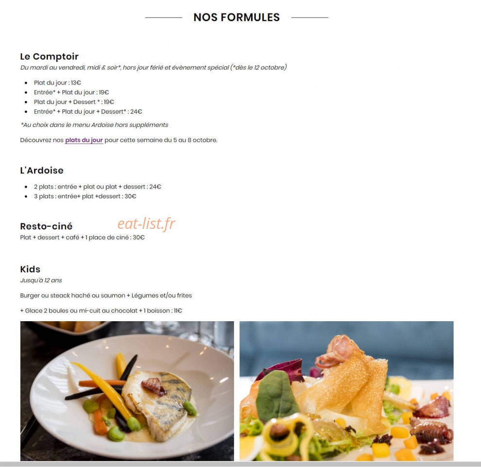 Le Comptoir JOA — carte page 1