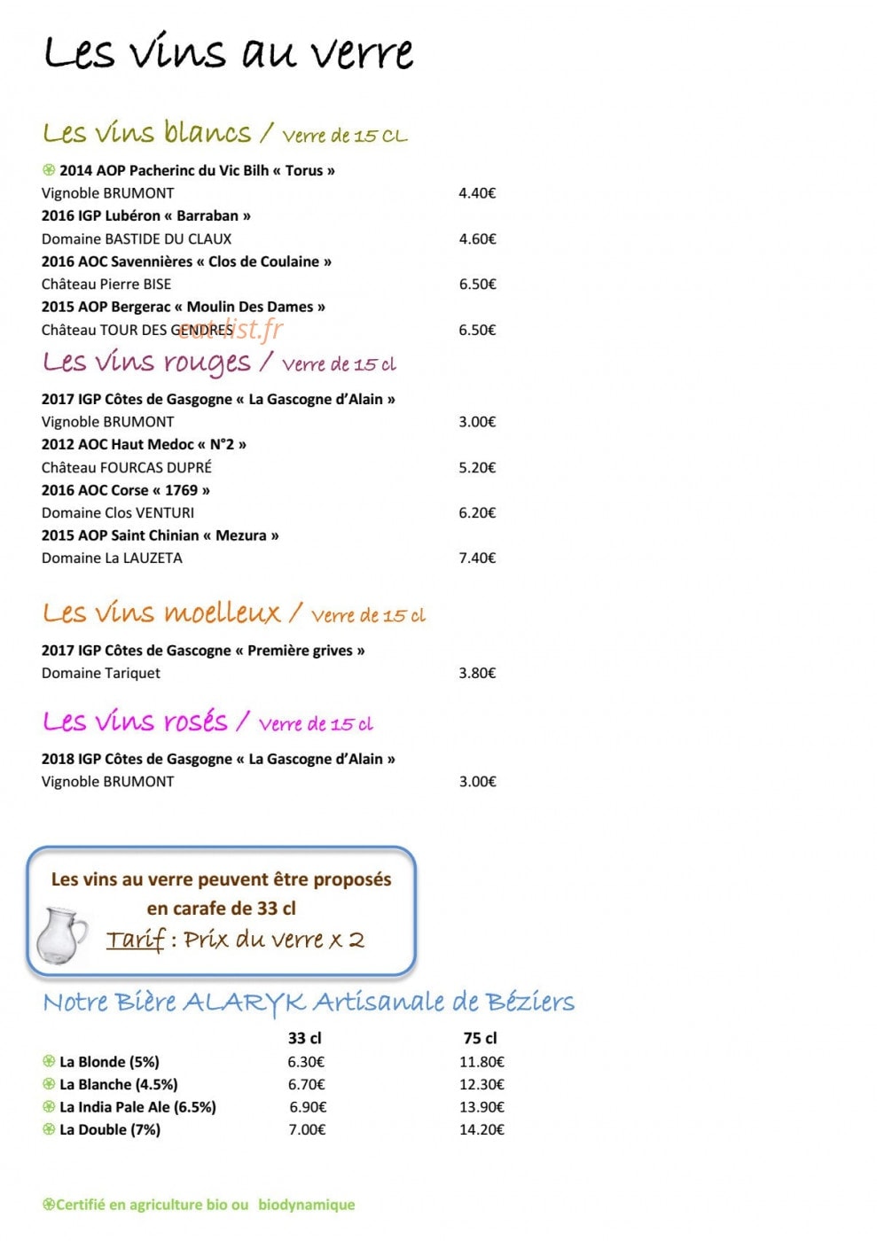 Ô Gayot — carte page 7