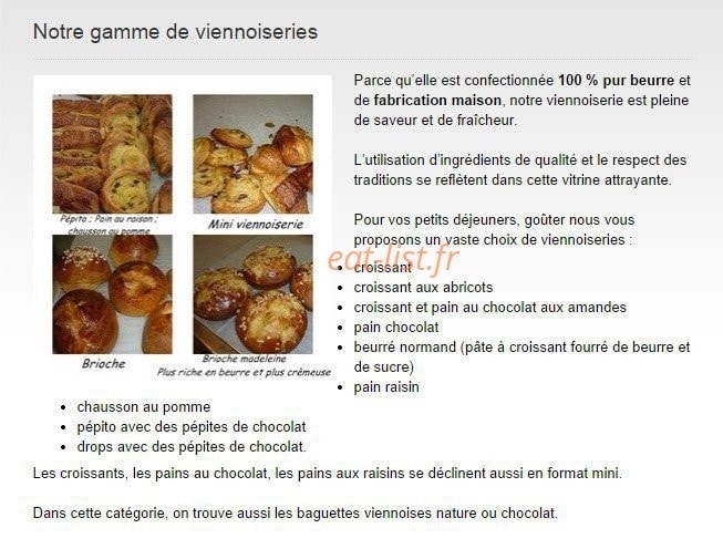 Carte et menu de Boulangerie Beaudet à Rives-d’Andaine — Les viennoiseries