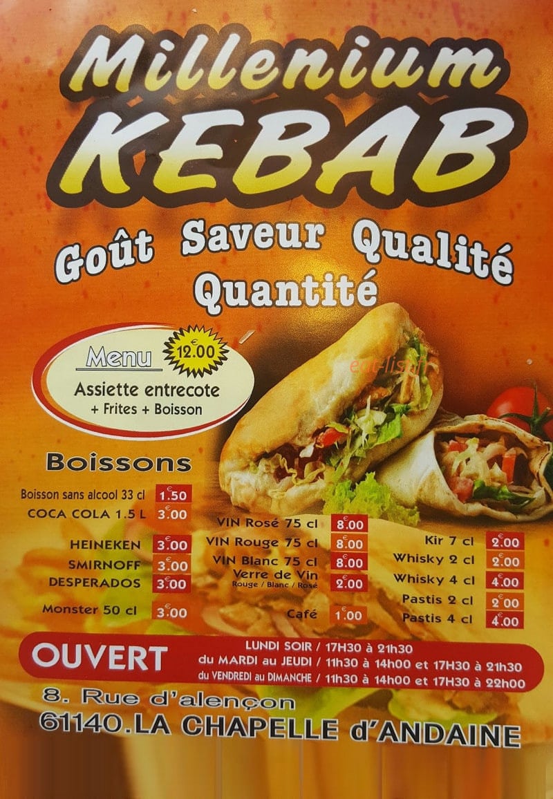 Millenium Kebab — carte page 2