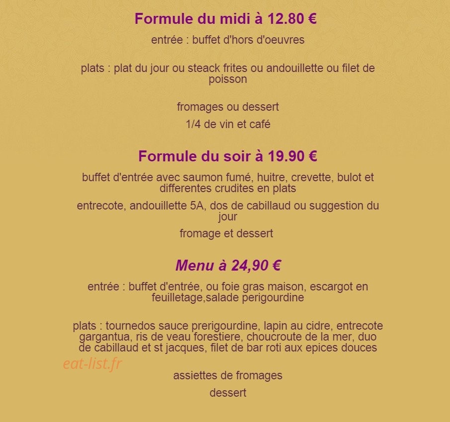 Le Lion d'Or — carte page 1