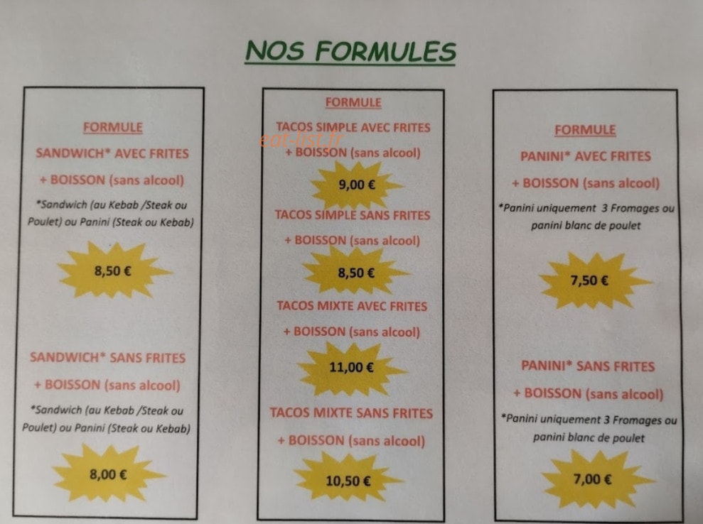 Kebab Melois — carte page 3