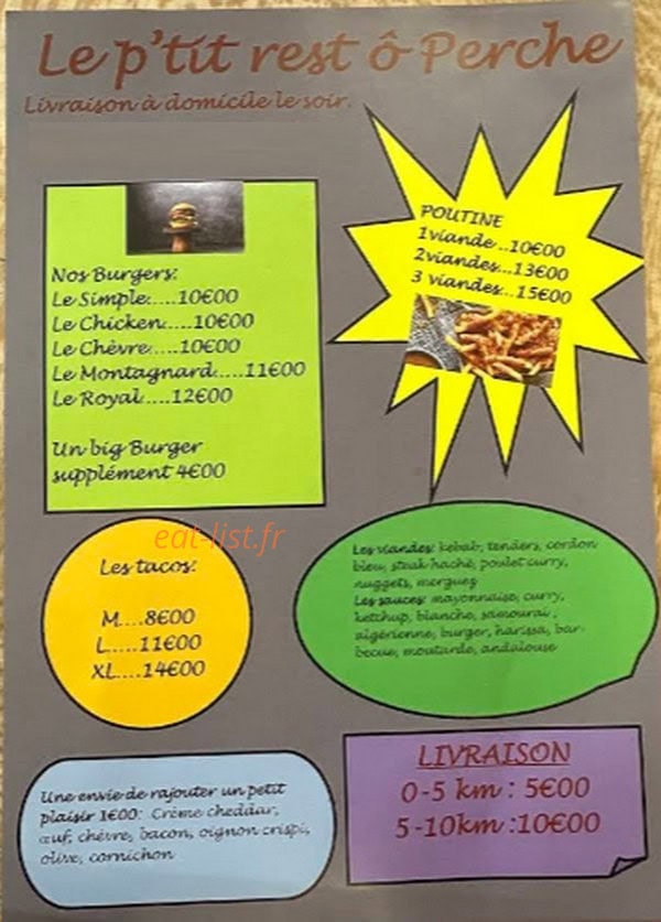 Le p'tit rest'ô Perche — carte page 1