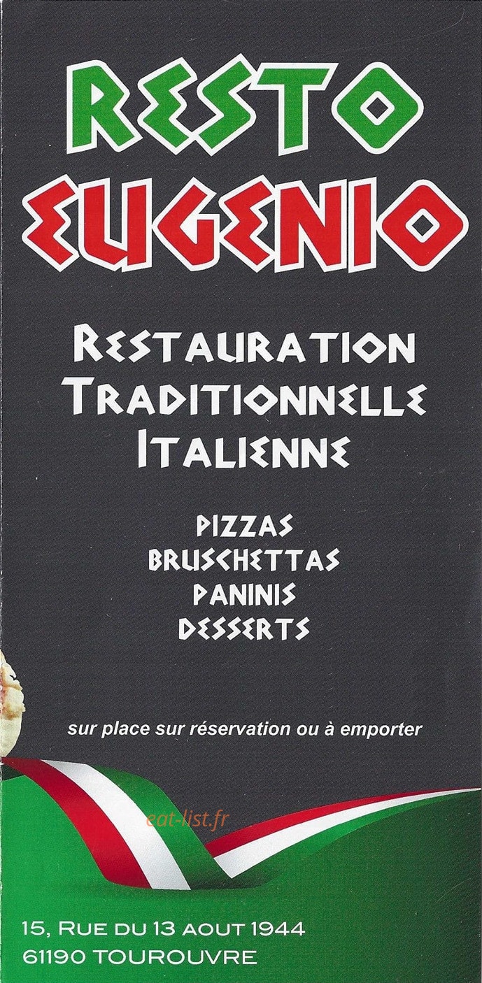 Resto Eugénio — carte page 1